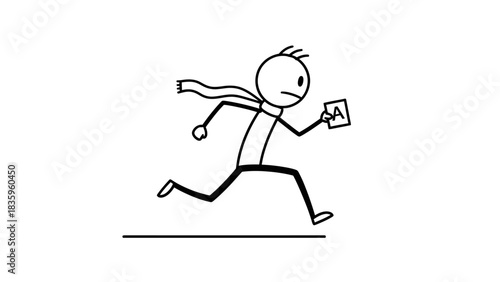 Race to Excellence: An animated figure dashes forward with determination, clutching an 'A' grade, symbolizing the relentless pursuit of academic success and the drive to excel.