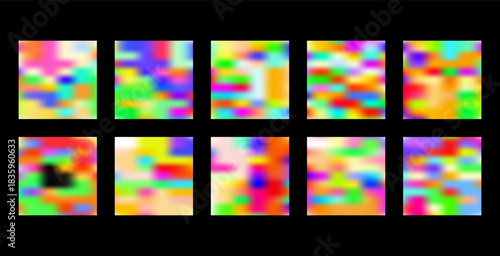 Abstract defocused background Set, A blurry image of a colorful object with a blurry background Set