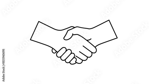Handshake of Agreement: Depicting a clean handshake, symbolizing unity, agreement, and partnership. An emblem of collaboration and deal making.