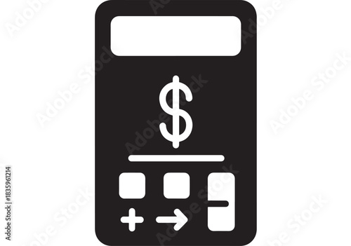 Streamlined budget calculator with dollar sign for financial planning, profit tracking, and expense management, great for accounting software and investment apps