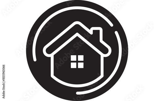 Discover the perfect home with this modern, minimalist home icon perfect for real estate, property management, or home services marketing materials that evokes trust and reliability
