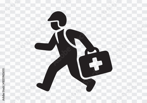 Running First Responder with Medical Kit Icon