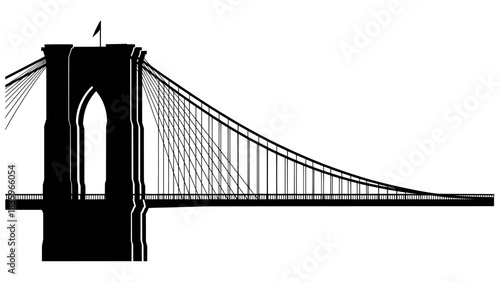 Brooklyn bridge silhouette