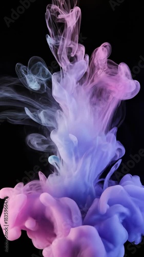Smooth pastel colored haze slowly expands and dissipates against a deep black void forming mesmerizing organic patterns deep, concept, gradient