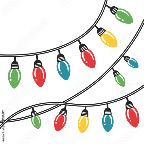 Holiday Lights: Festive string lights in vibrant hues, casting a warm and cheerful glow, evoke the joyful spirit of celebrations. 