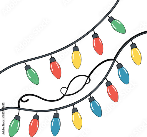 Festive Illuminations: A cheerful display of colorful holiday lights dancing against a crisp setting, evoke the spirit of celebration and joy.