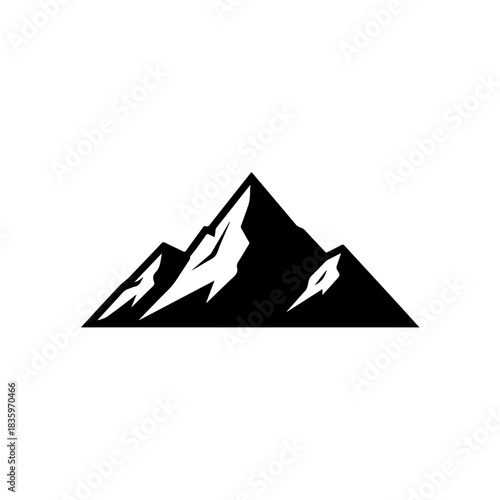 Mountain peak silhouette isolated on transparent background