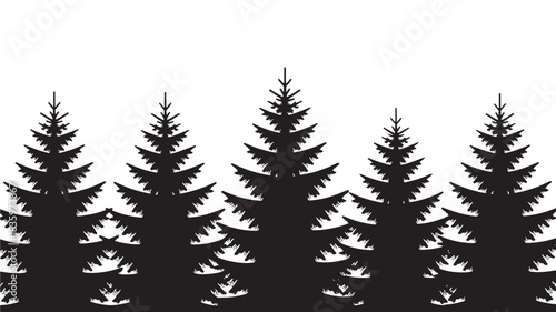 Silhouette of evergreen trees a vector illustration perfect for backgrounds and nature-themed designs