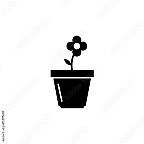 Flower pot icon isolated on transparent background
