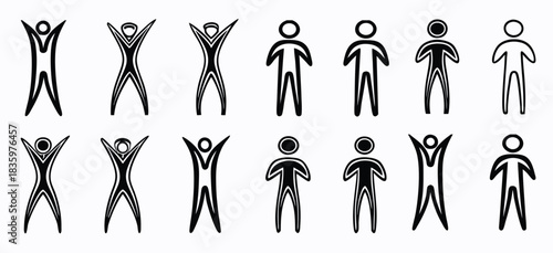 abstract human figures variations in style and pose