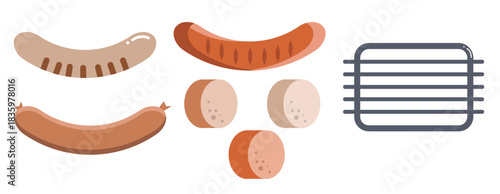 bratwurst vector set
