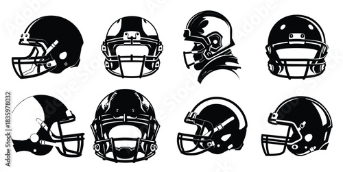 american footballer helmet vector silhouettes american 