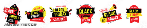 black friday sticker set