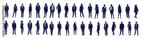 business people silhouette set business man and woman 