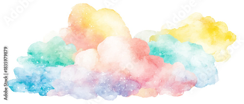 pastel watercolor cloud illustration
