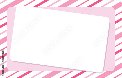 Valentine background with white blank space for text.Happy Valentine's Day card.Vector graphic illustration frame with stripes.