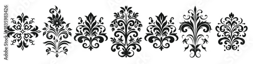 vintage decorative design element vector set retro 