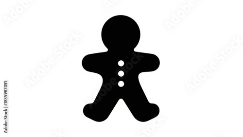 Festive gingerbread man silhouette for holiday baking projects and seasonal designs, perfect for Christmas cards and winter promotions