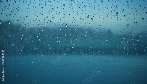 Texture of a drop of rain on a glass wet transparent background
3