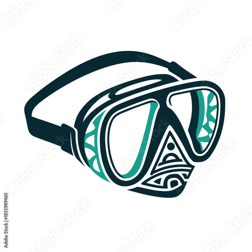 Abstract Snorkel Mask Geometric Pattern Vector