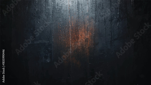 Dark textured background with a central warm orange glow and black shades