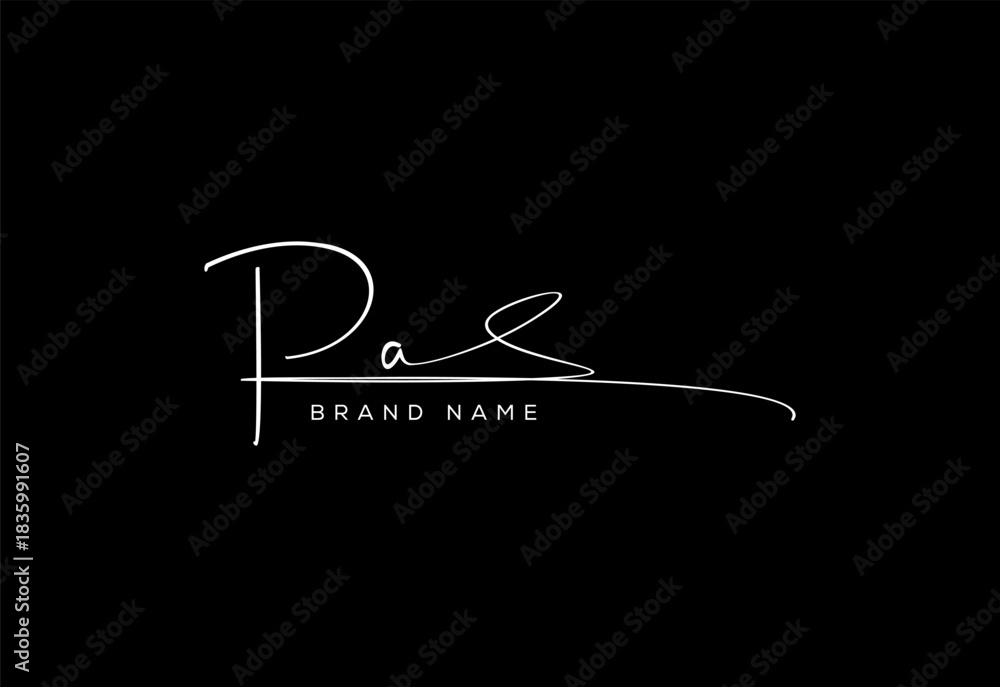 Fototapeta premium PA letter beauty cursive handwriting logo. vector logo| abstract logo| minimalist logo| brand identity| calligraphy design.