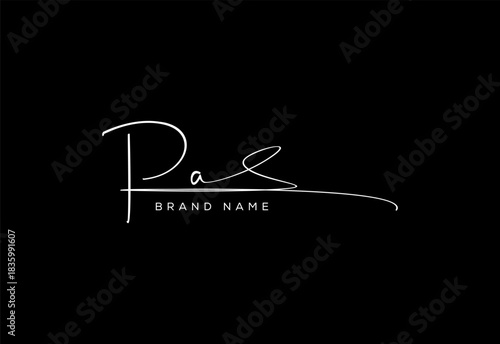 PA letter beauty cursive handwriting logo. vector logo| abstract logo| minimalist logo| brand identity| calligraphy design.