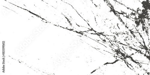 Black and White Grunge Texture Overlay with Scratches Ink Splatter and Distressed Transparent Background.