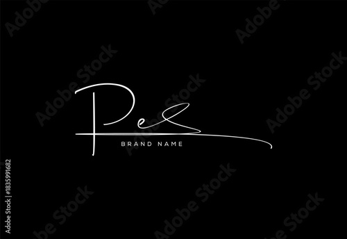 PE letter beauty cursive handwriting logo. vector logo| abstract logo| minimalist logo| brand identity| calligraphy design.