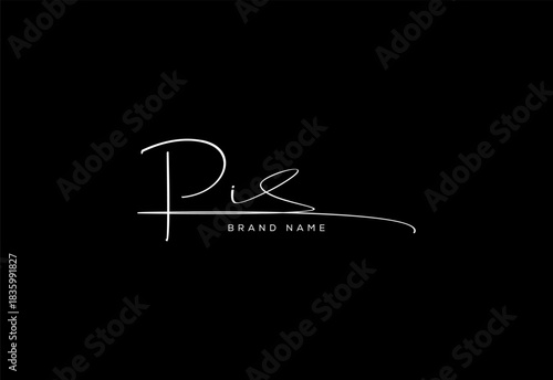 PI letter beauty cursive handwriting logo. vector logo| abstract logo| minimalist logo| brand identity| calligraphy design.