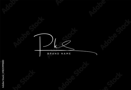 PK letter beauty cursive handwriting logo. vector logo| abstract logo| minimalist logo| brand identity| calligraphy design.