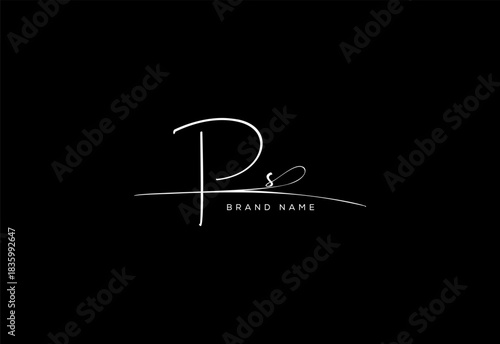 PS letter beauty cursive handwriting logo. vector logo| abstract logo| minimalist logo| brand identity| calligraphy design.