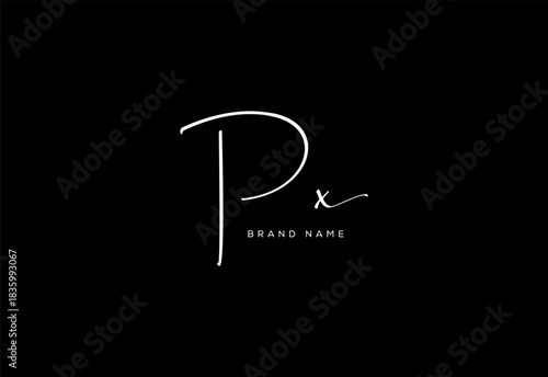 PX letter beauty cursive handwriting logo. vector logo| abstract logo| minimalist logo| brand identity| calligraphy design.