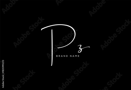 PZ letter beauty cursive handwriting logo. vector logo| abstract logo| minimalist logo| brand identity| calligraphy design.