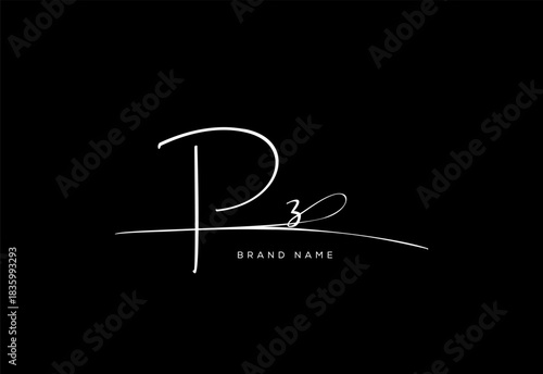 PZ letter beauty cursive handwriting logo. vector logo| abstract logo| minimalist logo| brand identity| calligraphy design.