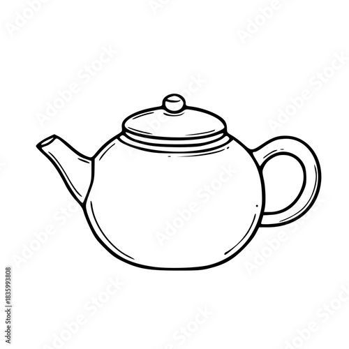 Classic teapot outline drawing for tea lovers