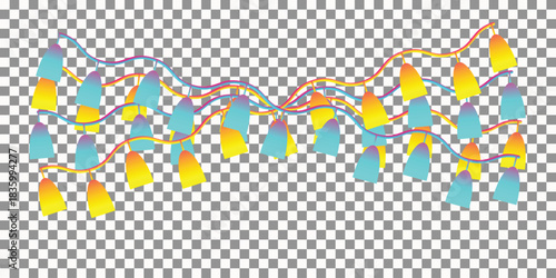 Abstract colorful gradient wave lines with stylized shapes design