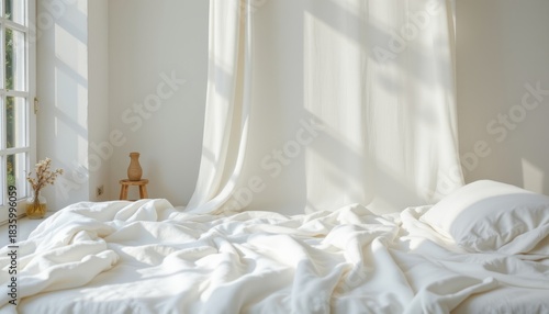 cloud white layers 45: porcelain haze, ultra soft cotton layers, lit by balanced indoor daylight, featuring powdery light dust, composition: three row balanced layout