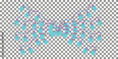 Abstract gradient string lights pattern with modern cyan design.
