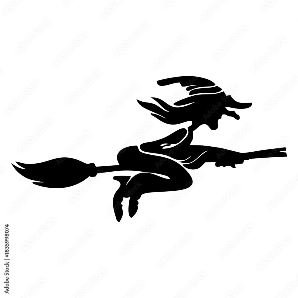 Obraz premium Witch on Broomstick