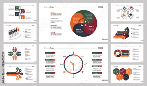 Ten Teamwork Charts Slide Templates Set