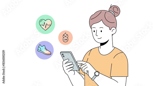 Track fitness goals with a smartphone app for a healthy lifestyle and wellness routine, empowering women to achieve their fitness aspirations easily