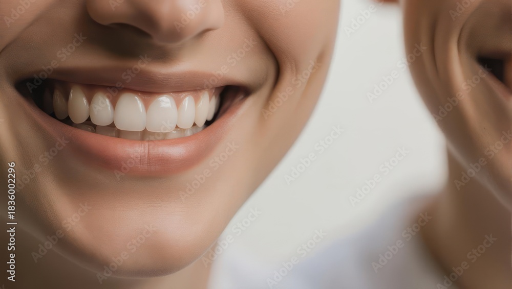 Obraz premium Close-up of a radiant smile showcasing healthy teeth and gums.