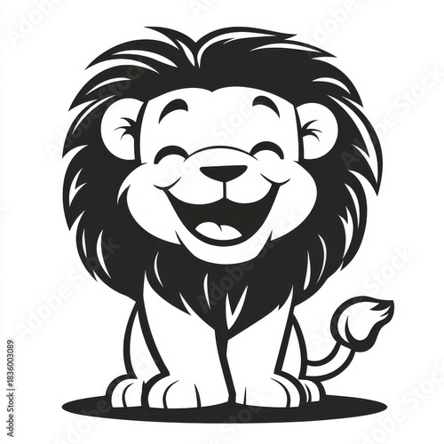 Wallpaper Mural Whimsical Lion Cub: A Charming Vector Illustration with a Playful Expression Torontodigital.ca