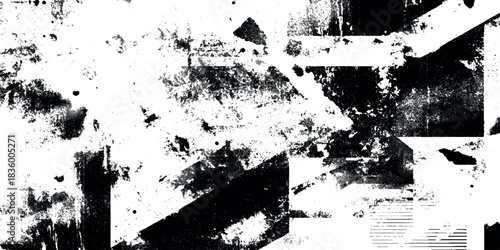 Grunge texture background distressed abstract black and white overlay noise grain paper retro poster.