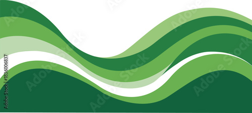 Abstract Curvy Green Lines Design Template