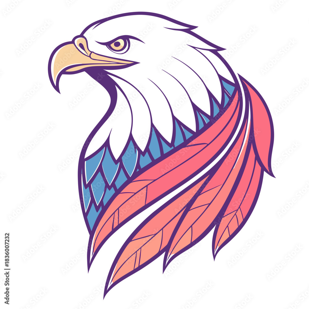 Obraz premium american eagle with american flag