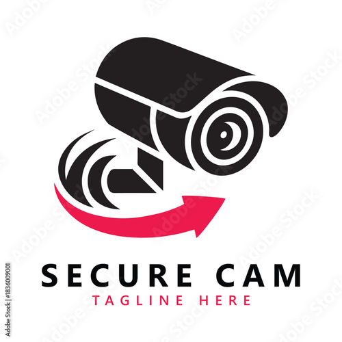 Secure cam logo icon vector isolated