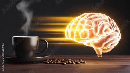 Wallpaper Mural Hot Coffee Stimulating Brain Activity and Focus with Coffee Beans on Table Torontodigital.ca