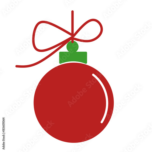 red christmas ball icon isolated on white background